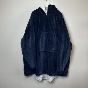The Comfy Wearable Blanket One Size Blue Oversized Hoodie Sherpa Lined Cabincore